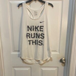 Nike Women's White Graphic Tank Top